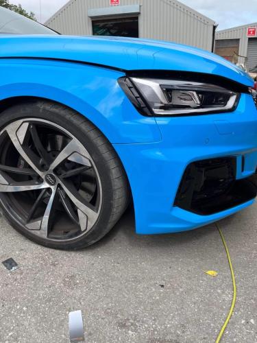Audi RS 5 front drivers bumper repair ( Finished and Approved )